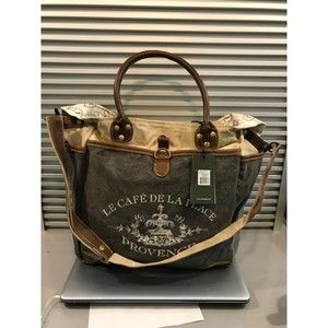 BOHO Vintage Myra Upcycled RETRO Military Canvas French Multi-Pocket Utility Bag